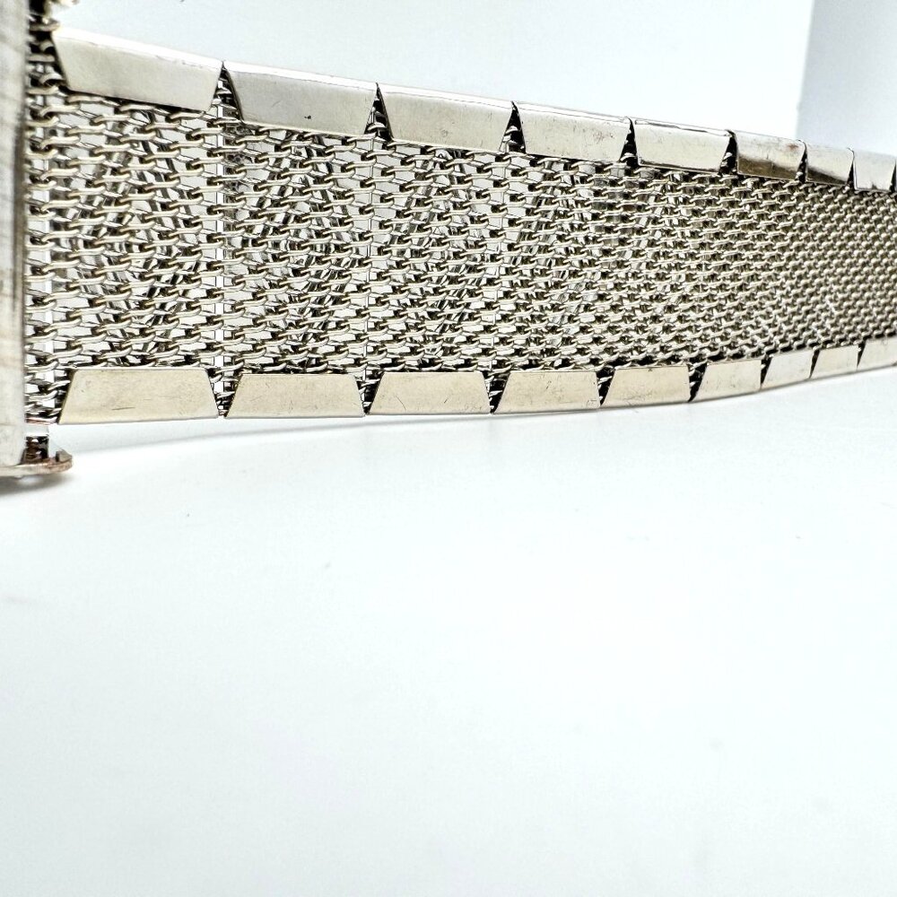 Silver-Tone Geometric Diamond Pattern Metal Belt … - image 5
